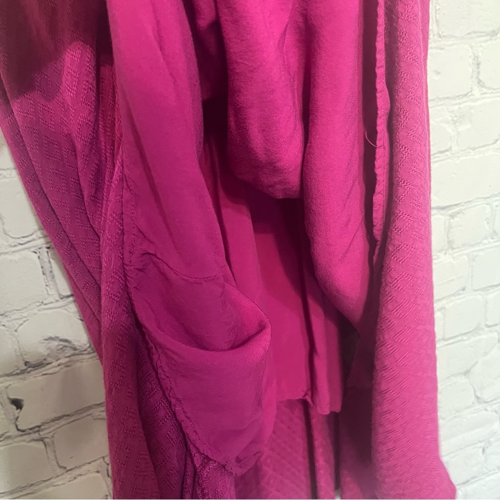 Maeve Anthropologie Breanna Wrap Silhouette Midi Dress Pink Size 8 Barbie - Picture 12 of 13